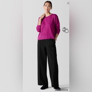 Eileen Fisher Boxy Fit Merino Wool Hot Pink Sweater Size M